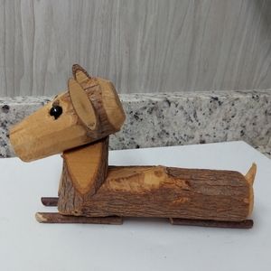 Folk Art Hand Carved Wooden Buck/Deer Figurine